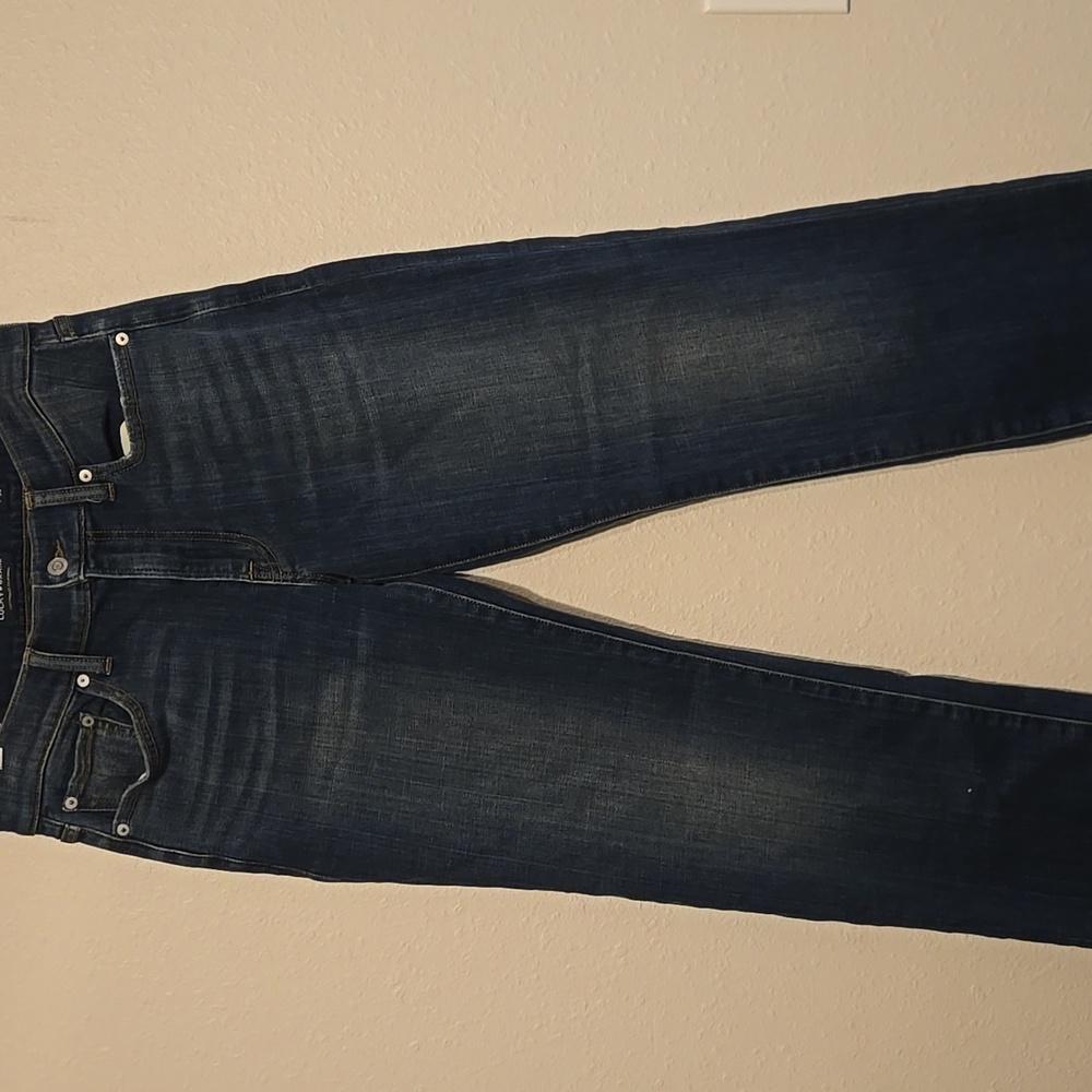 Mens Lucky Brand Dark Blue Straight Leg Jeans